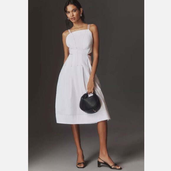 Brand New By Anthropologie Strappy Square-Neck Apron Midi Dress - Picture 3 of 8